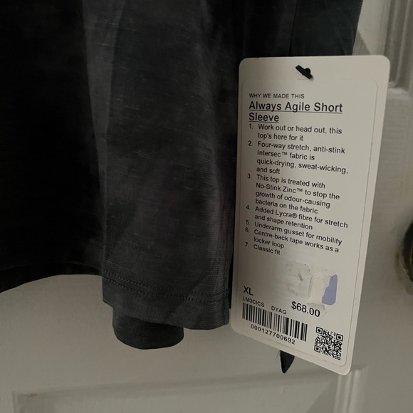 Men’s Lululemon, NWT, Always Agile Short Sleeve Shirt, XL, Vintage Grey, New - Picture 4 of 7